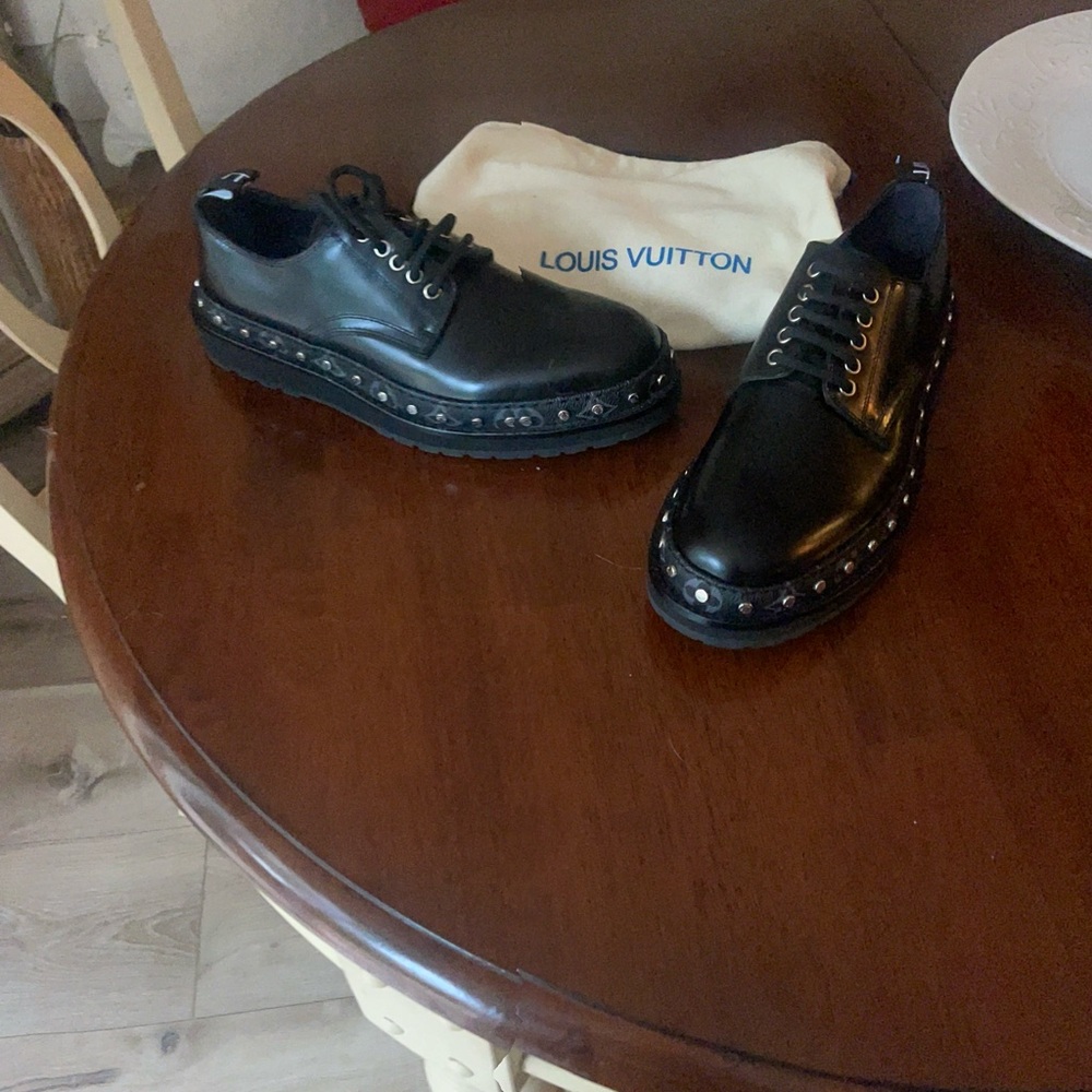 Louis Vuitton Black Leather Lace-Up Shoes Ice derby brand new never worn - Picture 2 of 2